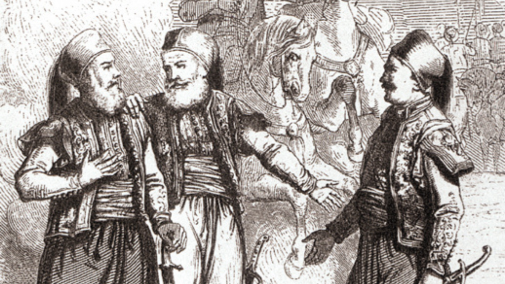 Méhémet Ali Pacha avec son fils Ibrahim et Soliman Pacha al-Faransawi. (Domaine public)